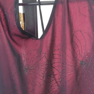 Elegant Burgundy Floral Prom Dress